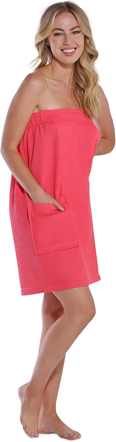 Lightweight Knee Length Waffle Robes For Women Spa Bath Waffle