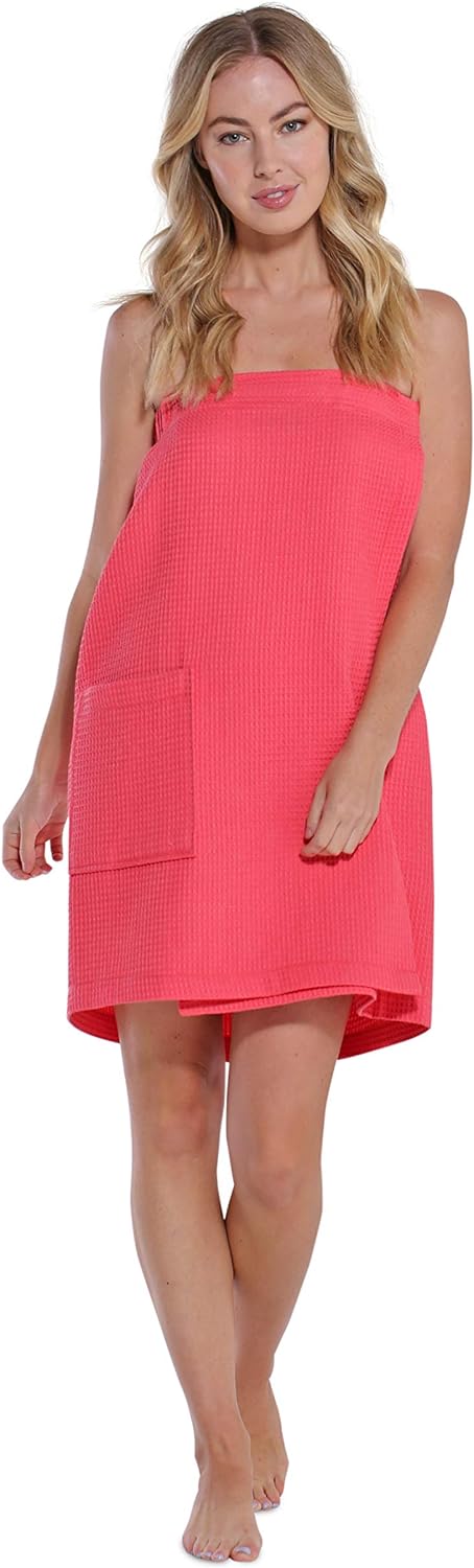 Lightweight Knee Length Waffle Robes For Women Spa Bath Waffle