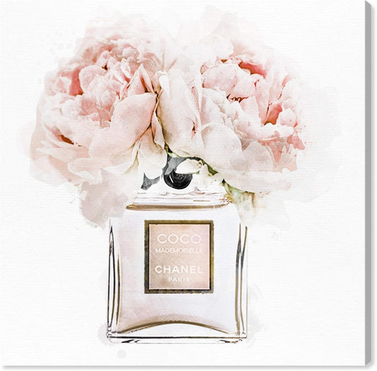 . Fashion and Glam Wall Art Canvas, 30" x 30", Gallery Wrapped, Dawn Morning Bouquet Peach