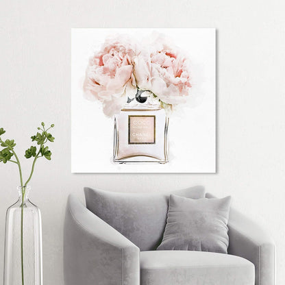 . Fashion and Glam Wall Art Canvas, 30" x 30", Gallery Wrapped, Dawn Morning Bouquet Peach