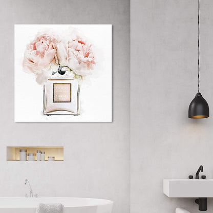 . Fashion and Glam Wall Art Canvas, 30" x 30", Gallery Wrapped, Dawn Morning Bouquet Peach