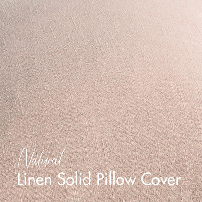 Set of 2 Linen Solid Euro Throw Pillow Covers 24x24 Inch, Light Pink