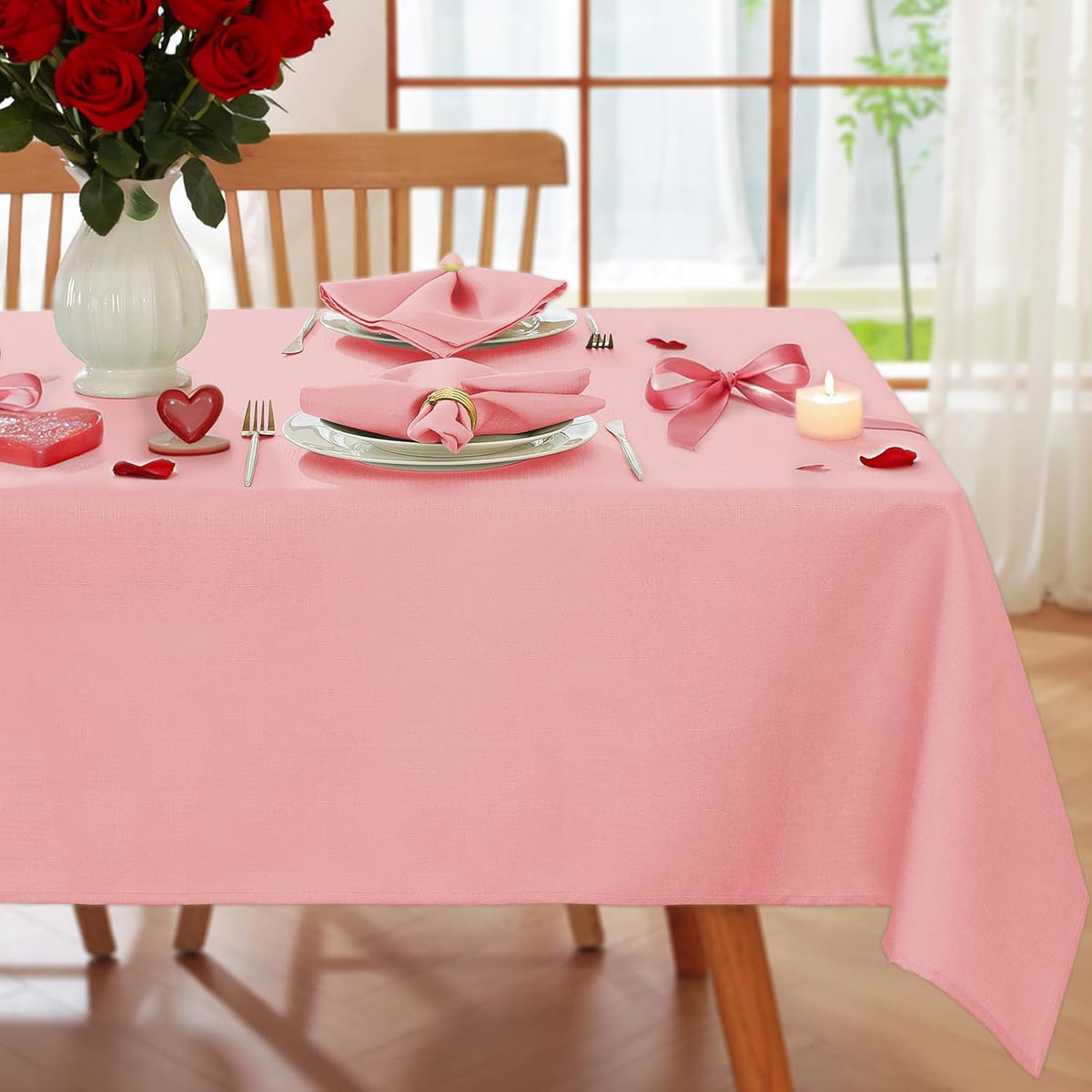 Rectangle Tablecloth 52 x 70 Inch Pink Tablecloth