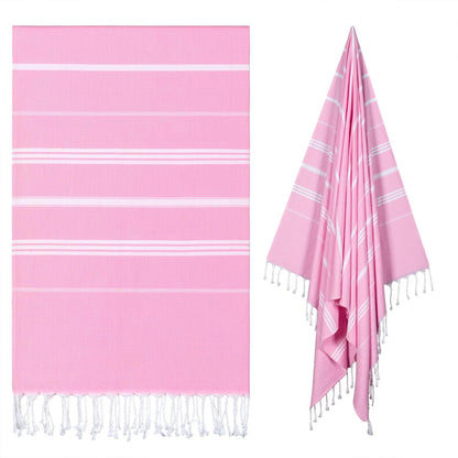 Turkish Beach Towel Oversized - 40"x70" Quick Dry Sand Free Thin Pool Towel for Adults, Extra Large Cotton Lightweight Travel Towel (Light Pink)
