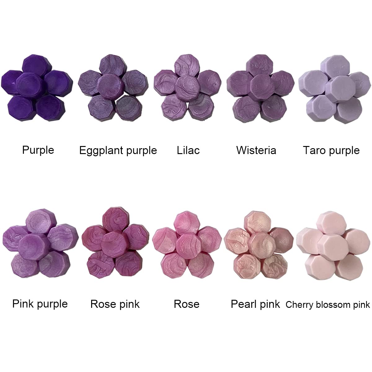 200pcs Pink Purple Wax Seal Beads Kit with 10 Colors Beads for Letter Sealing and Envelope Stamp Wedding Invitation Wine Package Gift Wrapping
