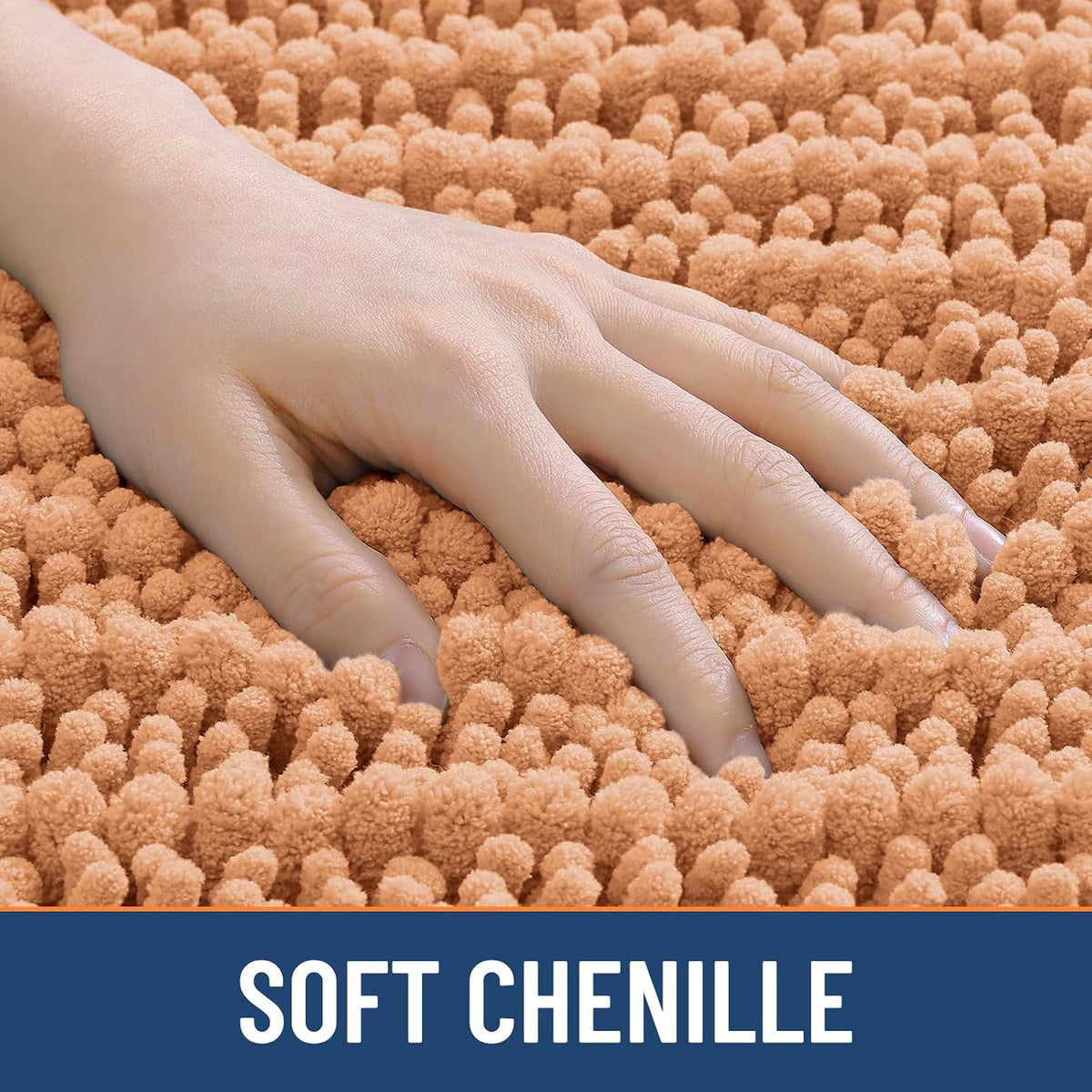 Bathroom Rugs 30X20, Extra Soft Rubber Backing Chenille Bath Mats