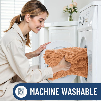 Bathroom Rugs 30X20, Extra Soft Rubber Backing Chenille Bath Mats