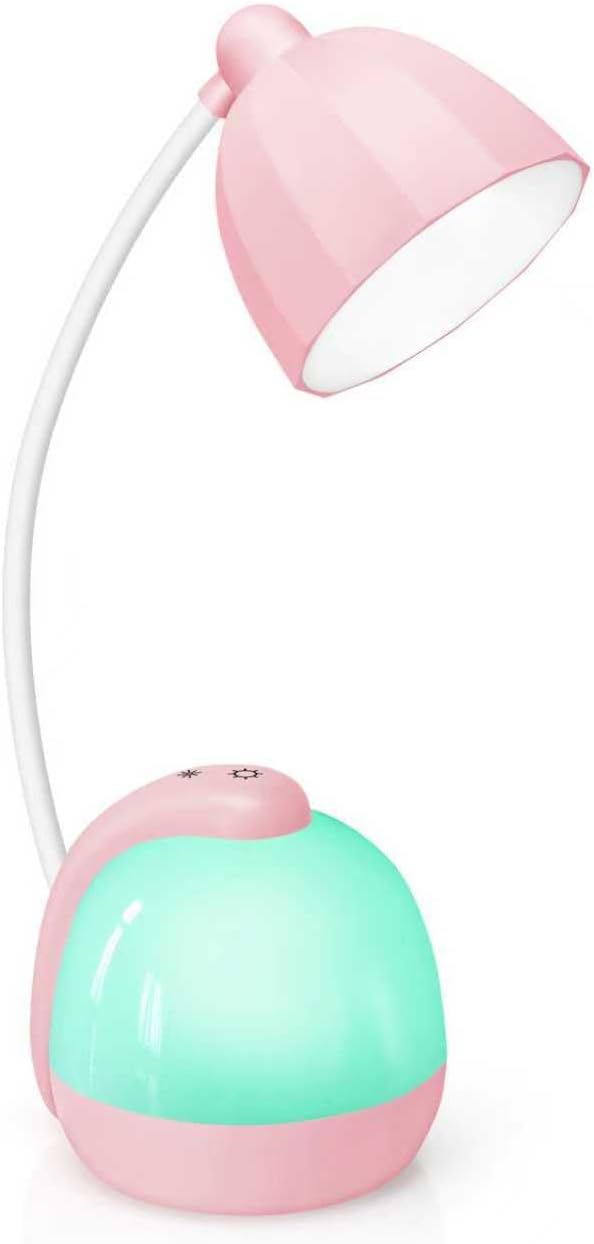 LED Desk Lamp with Night Light, Pink