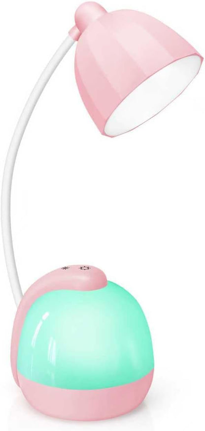 LED Desk Lamp with Night Light, Pink