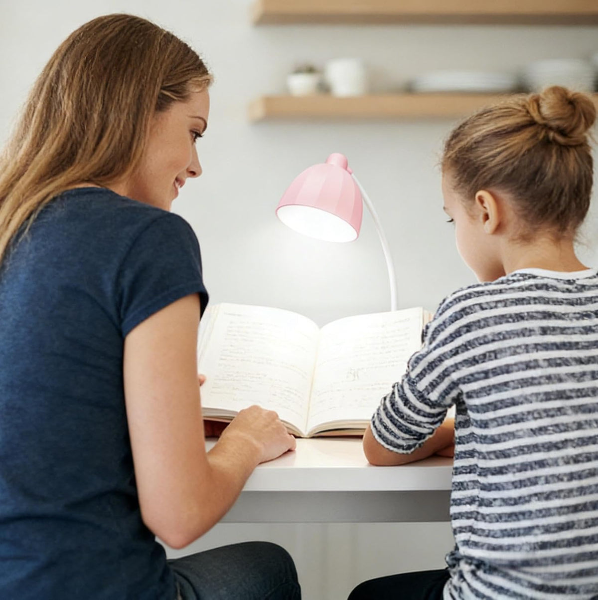 LED Desk Lamp with Night Light, Pink