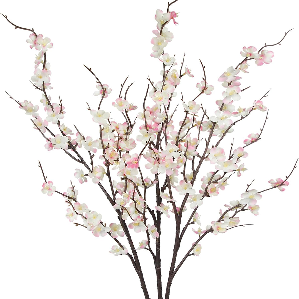3 Pcs Cherry Blossom Branches Artificial Flowers Pink Faux Spring Stems