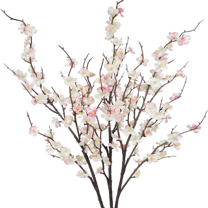 3 Pcs Cherry Blossom Branches Artificial Flowers Pink Faux Spring Stems