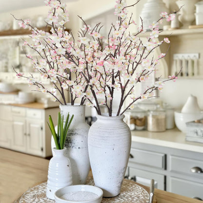 3 Pcs Cherry Blossom Branches Artificial Flowers Pink Faux Spring Stems