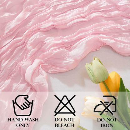 2 Pack Cheesecloth Table Runner, Fall Table Runner 120 Inch – Pink Cheesecloth Gauze – 10FT Cheese Cloth Runner for Wedding, Party, Baby Shower, Home Decorations