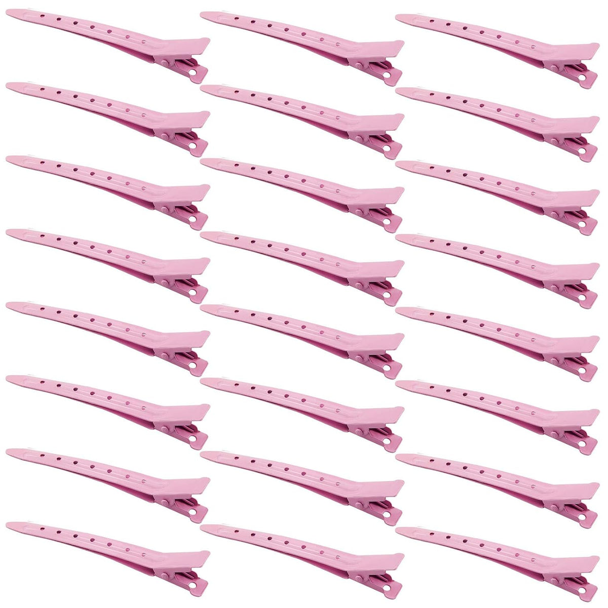 24 Packs Duck Bill Clips 3.35 Inch Metal Alligator Clip, Pink