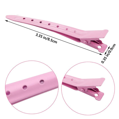 24 Packs Duck Bill Clips 3.35 Inch Metal Alligator Clip, Pink