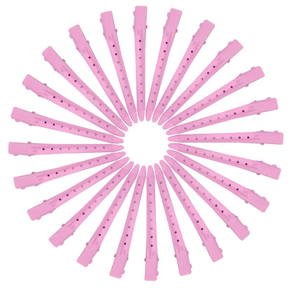 24 Packs Duck Bill Clips 3.35 Inch Metal Alligator Clip, Pink