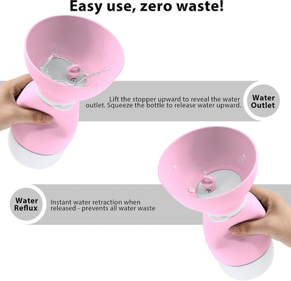 Portable Pet Water Bottle, Travel Water Food Container Pink