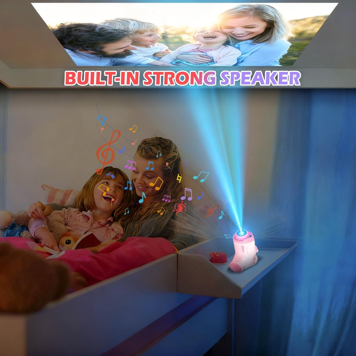 Kids Camera with Projector, 1080P Kids Video Camera, Pink