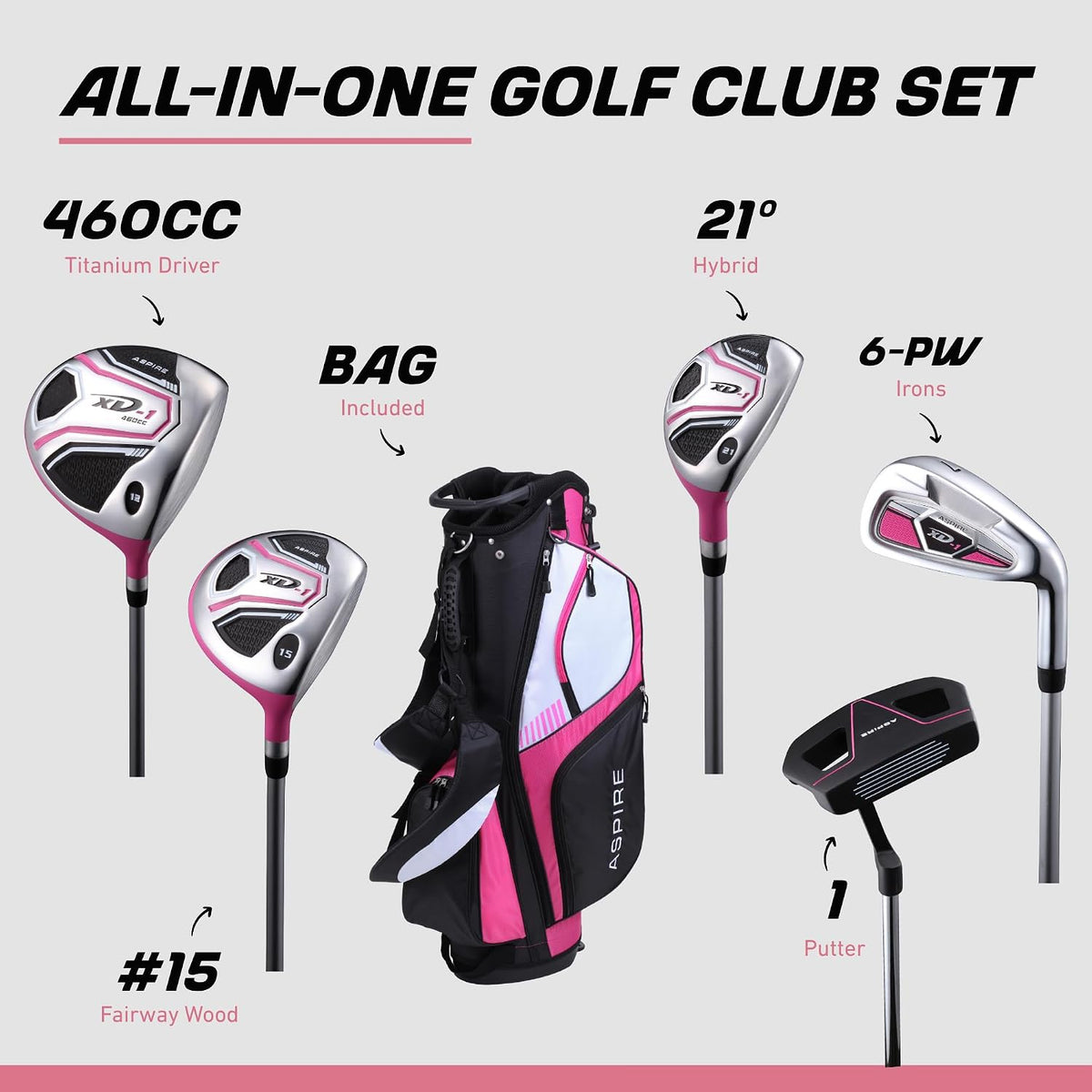 XD1 - Women's Golf Club Set - Pink