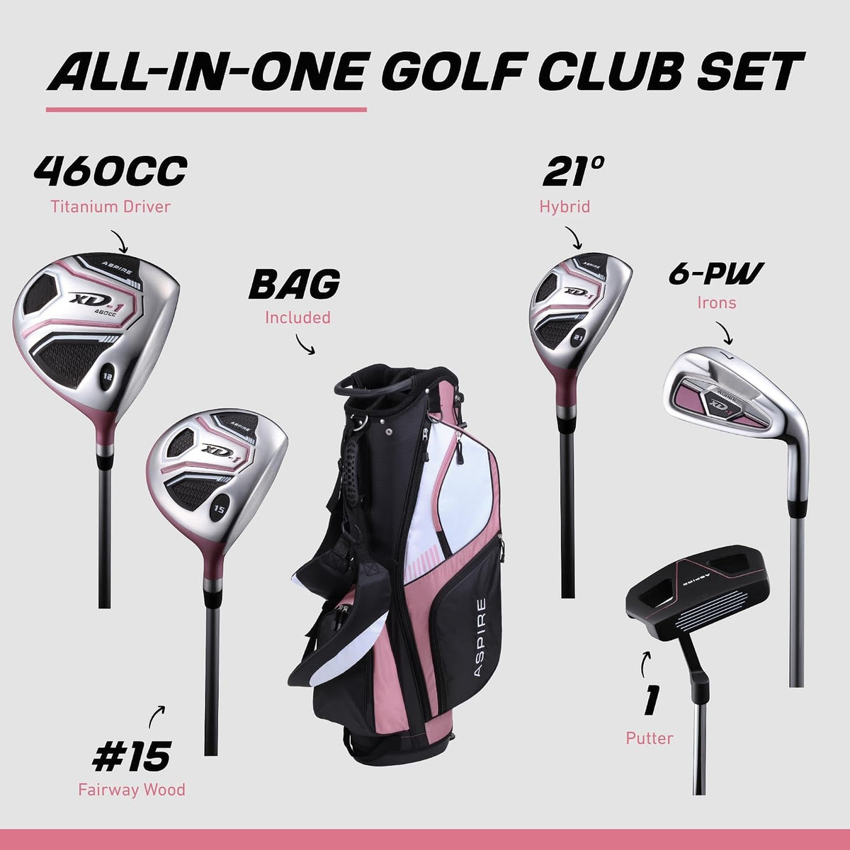 XD1 - Women's Golf Club Set - Pink