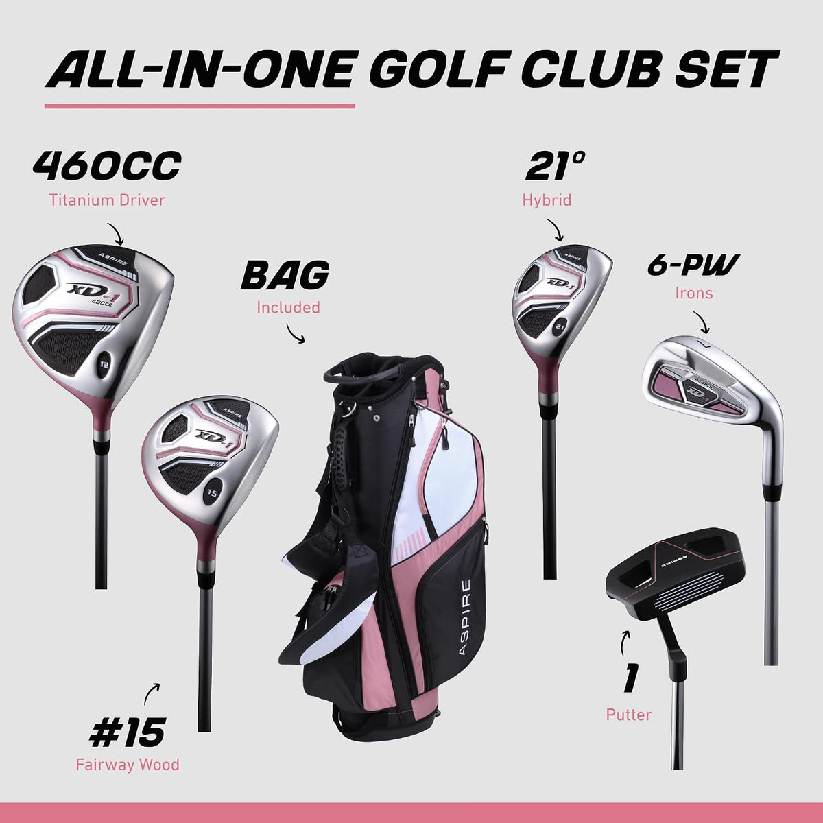 XD1 - Women's Golf Club Set - Pink