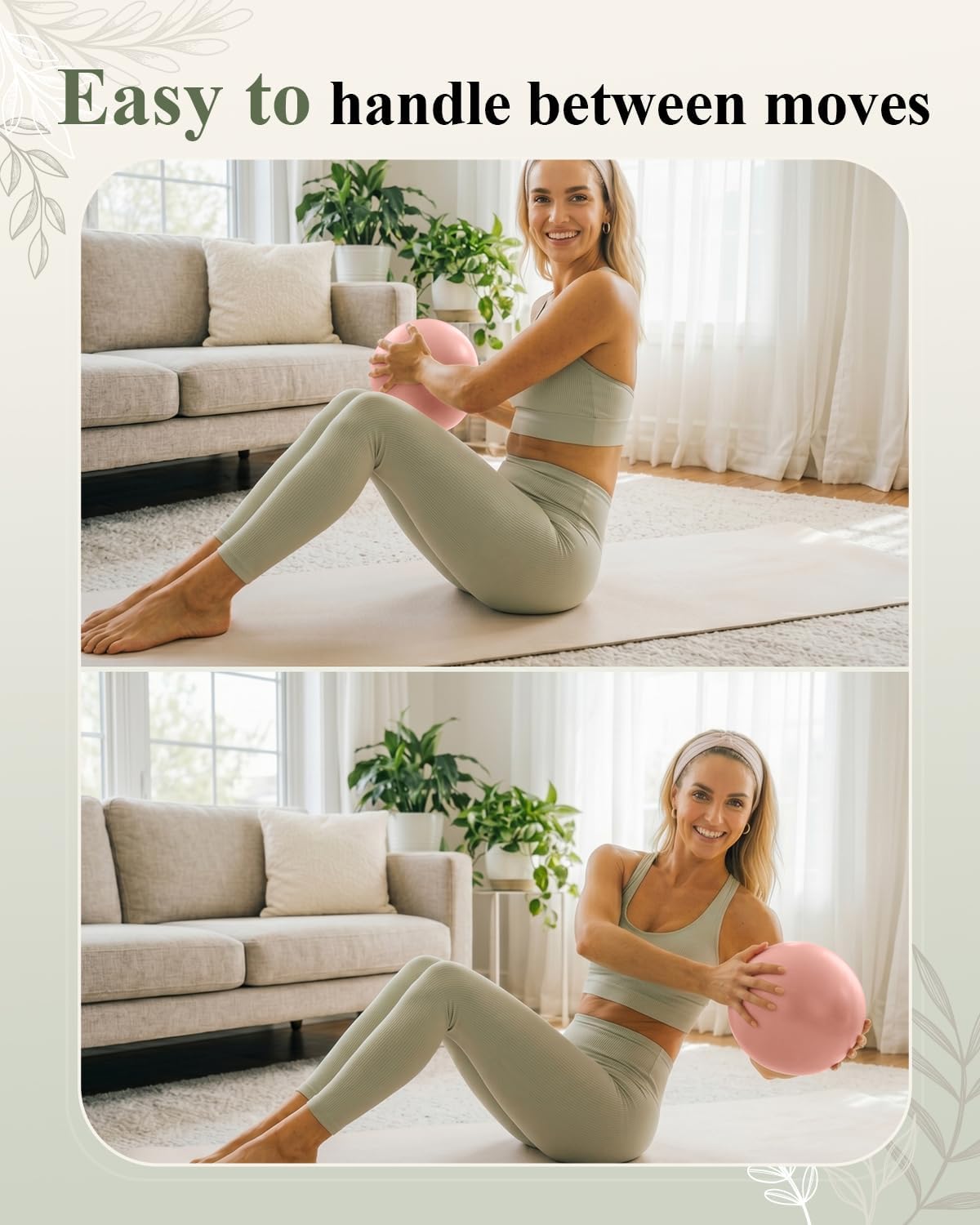 7-8 Inch Pilates Ball with Pump, Small Exercise Ball, Core & Rehab