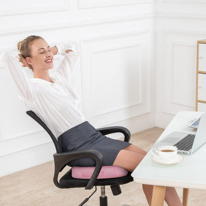Office Chair Cushion, Car Seat Cushion, Memory Foam Coccyx Cushion Pads for Tailbone Pain, Sciatica Relief Pillow, Correct Sitting Posture (Pink)