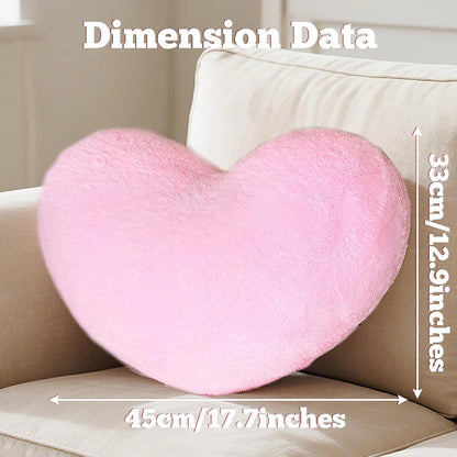 Heart Shaped Pillow Heart Throw Pillows Super Soft Faux Fur Rabbit Heart Throw Pillow Valentines Day Decorations Pillow Wedding Decor Home Decoration(Pink)