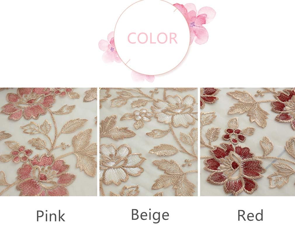 Lace Polyester Tablecloth Embroidery Rectangle Table Cloths for Party Wedding Kitchen Dining Home Decorations, 52 x 70 Inch, Pink