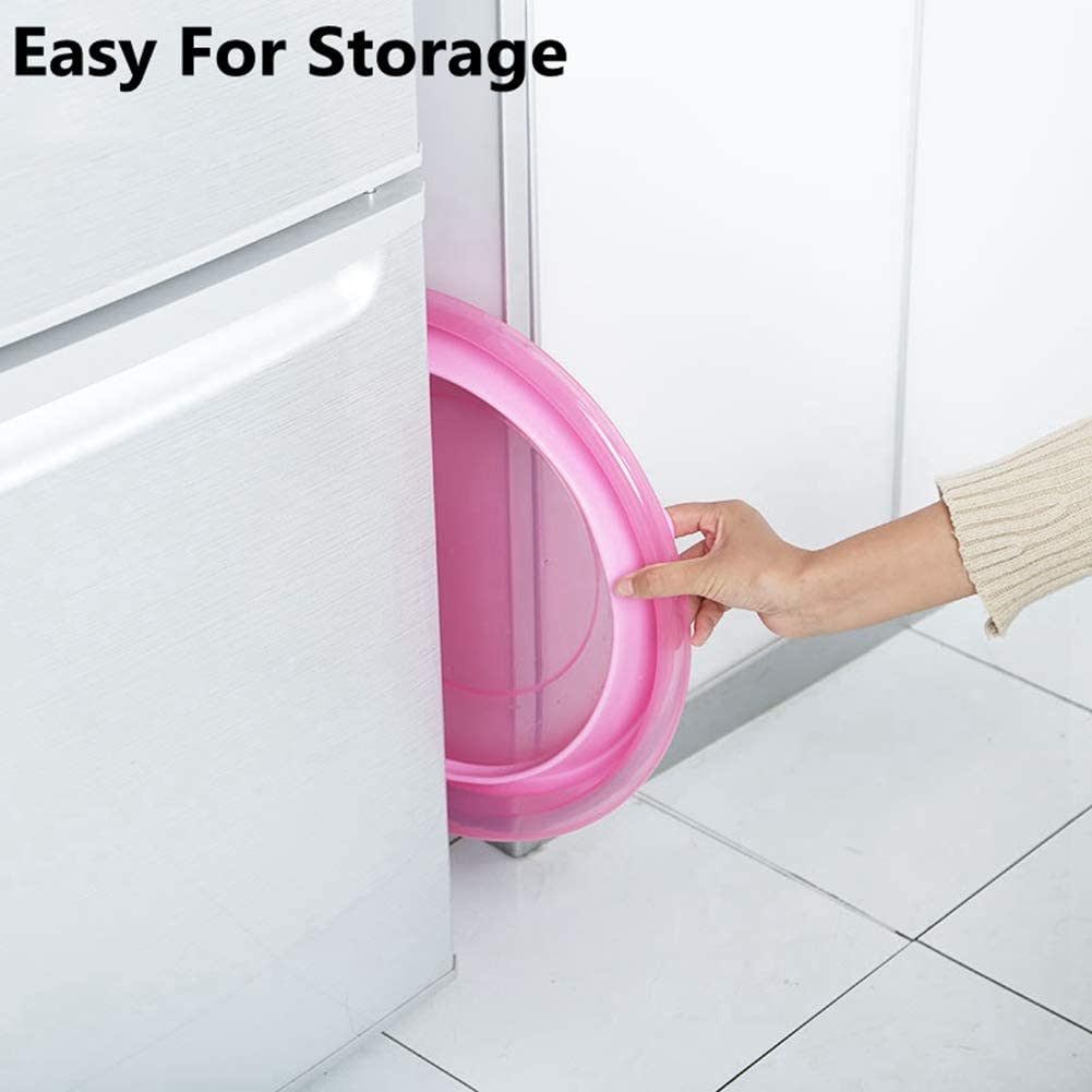Foldable Hedgehog Bathtub, with 2 Pcs Set Bathing Brush, Plastic Small Animal Swimming Pool, Bath Sand Room Sauna, for Hedgehog Hamster, Guinea Pig,Bearded Dragon (Pink)