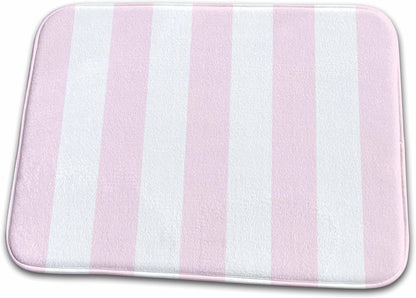 Dish Drying Mat - Pink and White Stripes Pattern - girly vertical striped stripy stripey retro traditional classic Stripe Patterns