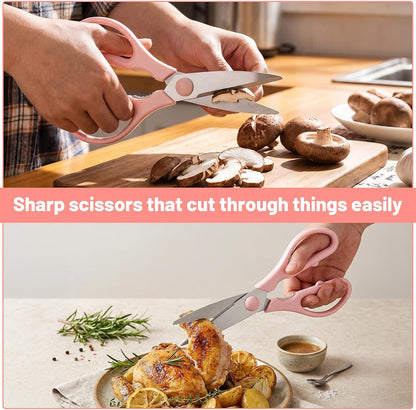 Pink Kitchen Scissors for Food Pink Cooking Scissors