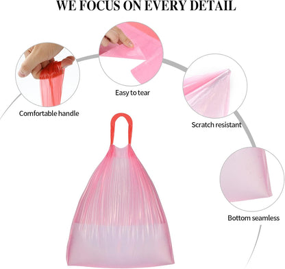 120 Counts Drawstring Small Trash Bags,4 Gallon Small Garbage Bags,Pink