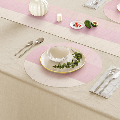 Round Placemats Set of 8, 15 Inch Vinyl Heat Resistant Place Mats