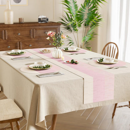 Round Placemats Set of 8, 15 Inch Vinyl Heat Resistant Place Mats
