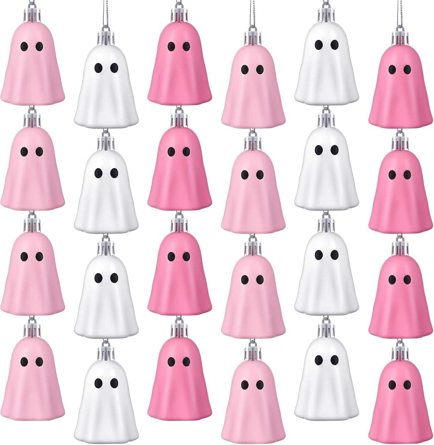 36 Pcs Halloween Tree Ornament Ghost Tree Decor, Light Pink, Pink, White