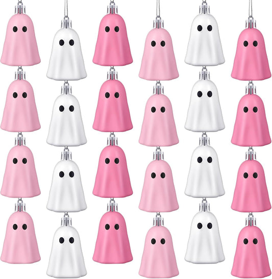 36 Pcs Halloween Tree Ornament Ghost Tree Decor, Light Pink, Pink, White