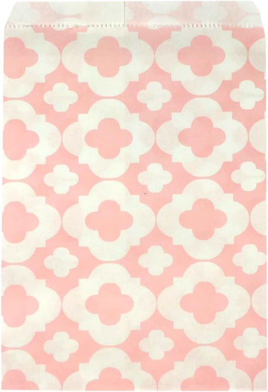 Clover Print Party Treat Bags (25 Count), Peach