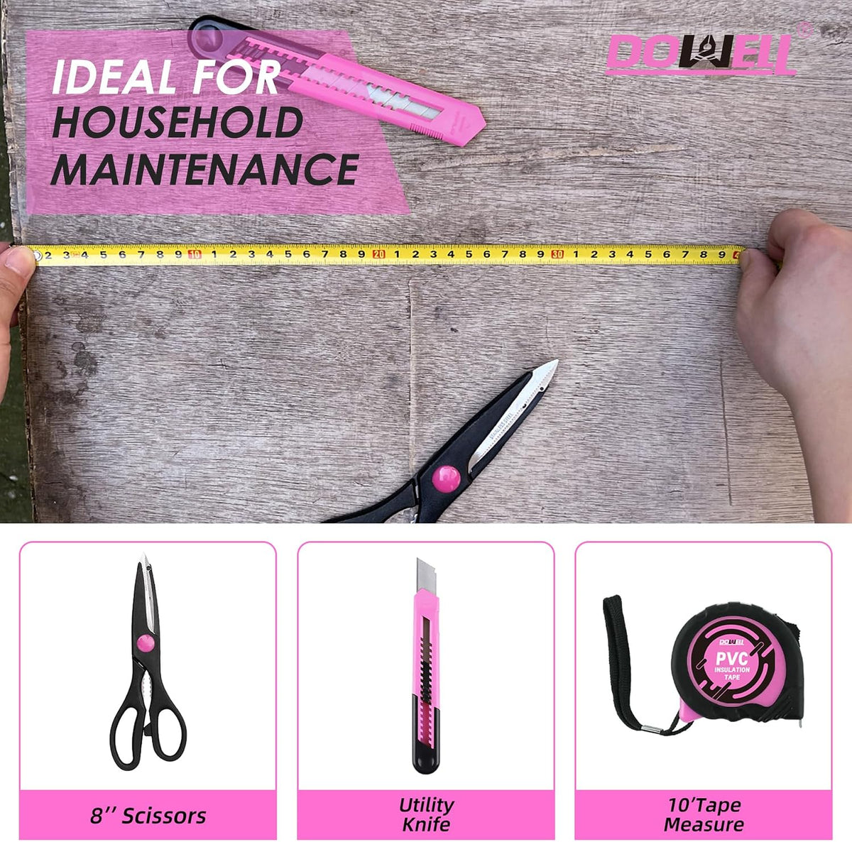 Tool Set, 40 Pcs Tool Kit, Screwdriver Set With Storage Case, Pink