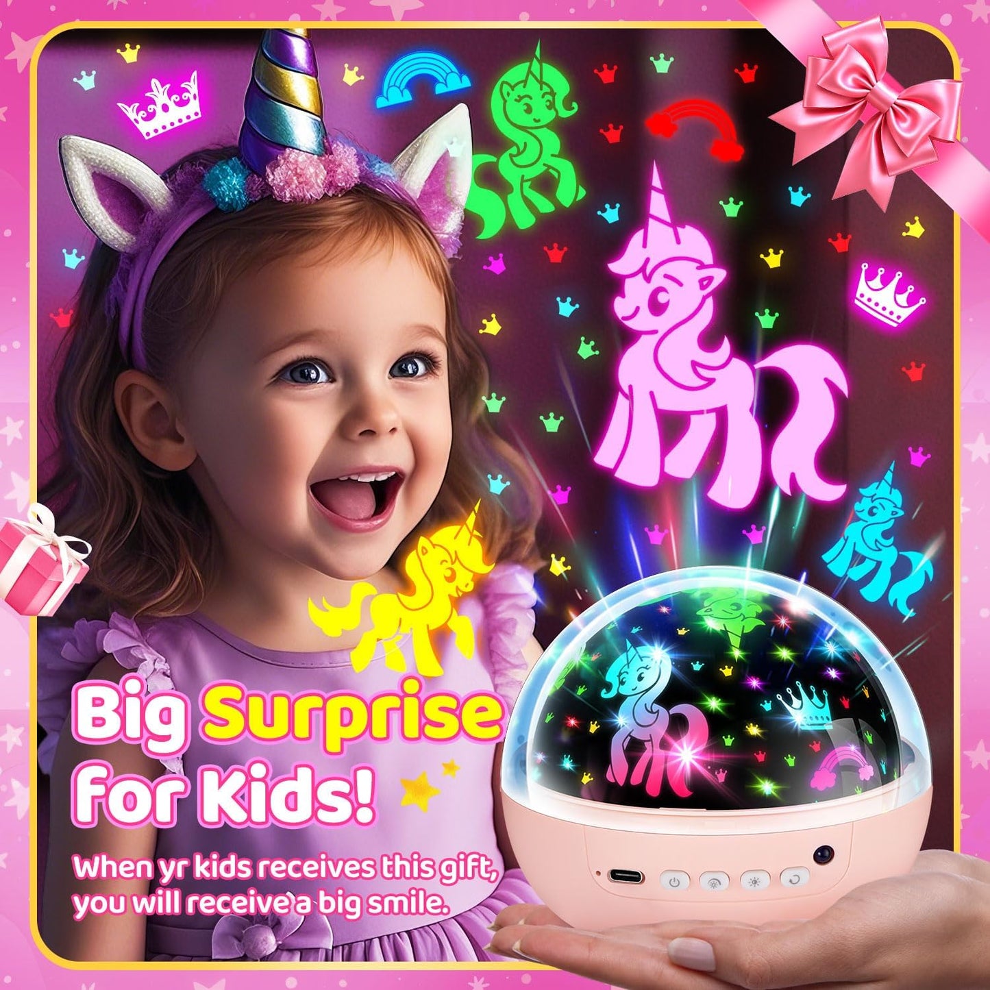 Star Projector for Kids, 3 Films+93 Colors Kids Projector Night Light