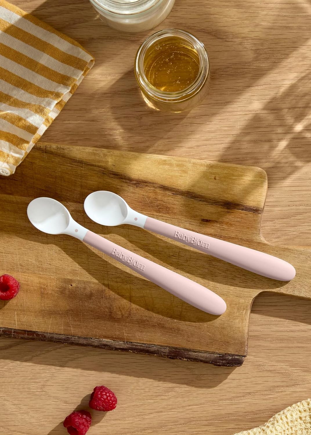 Feeding Spoon, 2-Pack, Powder Pink Includes Baby Plate, Baby Fork, Baby Spoon, and Baby Cup Dishwasher Safe Toddler Feeding Set for self-Feeding or Baby-led Weaning