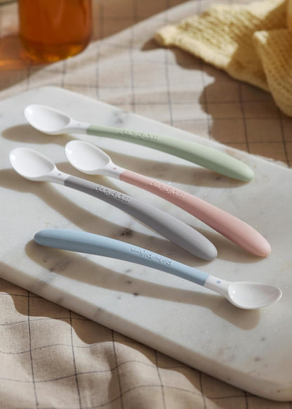 Feeding Spoon, 2-Pack, Powder Pink Includes Baby Plate, Baby Fork, Baby Spoon, and Baby Cup Dishwasher Safe Toddler Feeding Set for self-Feeding or Baby-led Weaning