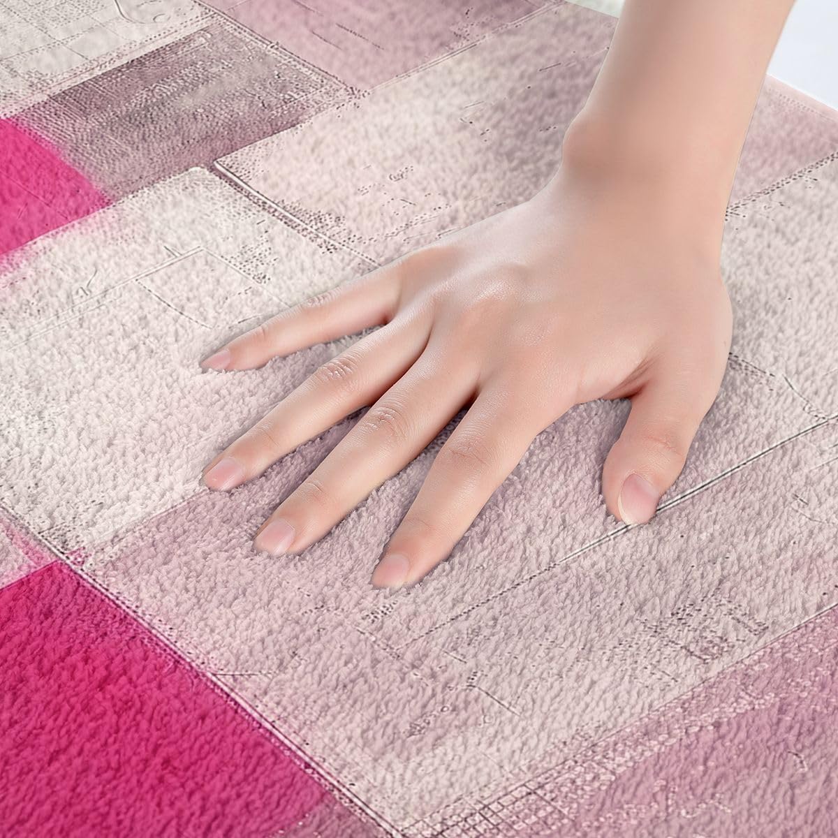 Abstract Bathroom Rugs Pink Ombre Bath Mats Modern Art Bathroom Accessories Luxury Floor Doormats 20"x32" Soft Microfiber
