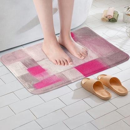 Abstract Bathroom Rugs Pink Ombre Bath Mats Modern Art Bathroom Accessories Luxury Floor Doormats 20"x32" Soft Microfiber