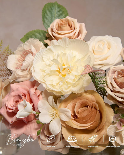 Artificial Flowers Combo Box Nude Brown Fake Flower for Wedding Decorations