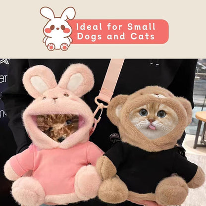 Tiny Puppy Carrier Chest Sling - Extra Small Body Carrier for Up to 4lbs Puppies Kittens, Cute Pack Pouch for Mini Yorkies Teacup Hands-Free Portable Pet Harness for Girls Boys (1lb Small Pink)