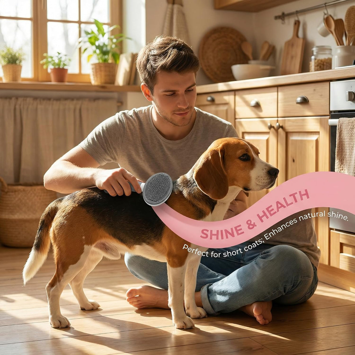 Cat Brush for Shedding for Indoor Cats & Dog Brush for Shedding - Perfect for Long & Short Haired Pets,Pet Brush for Dogs and Cats - Deshedding & Grooming Tool (Pink)
