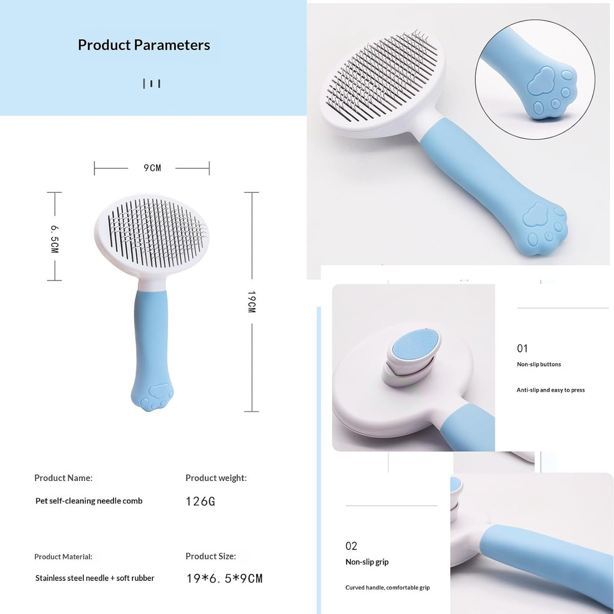 Cat Brush for Shedding for Indoor Cats & Dog Brush for Shedding - Perfect for Long & Short Haired Pets,Pet Brush for Dogs and Cats - Deshedding & Grooming Tool (Pink)