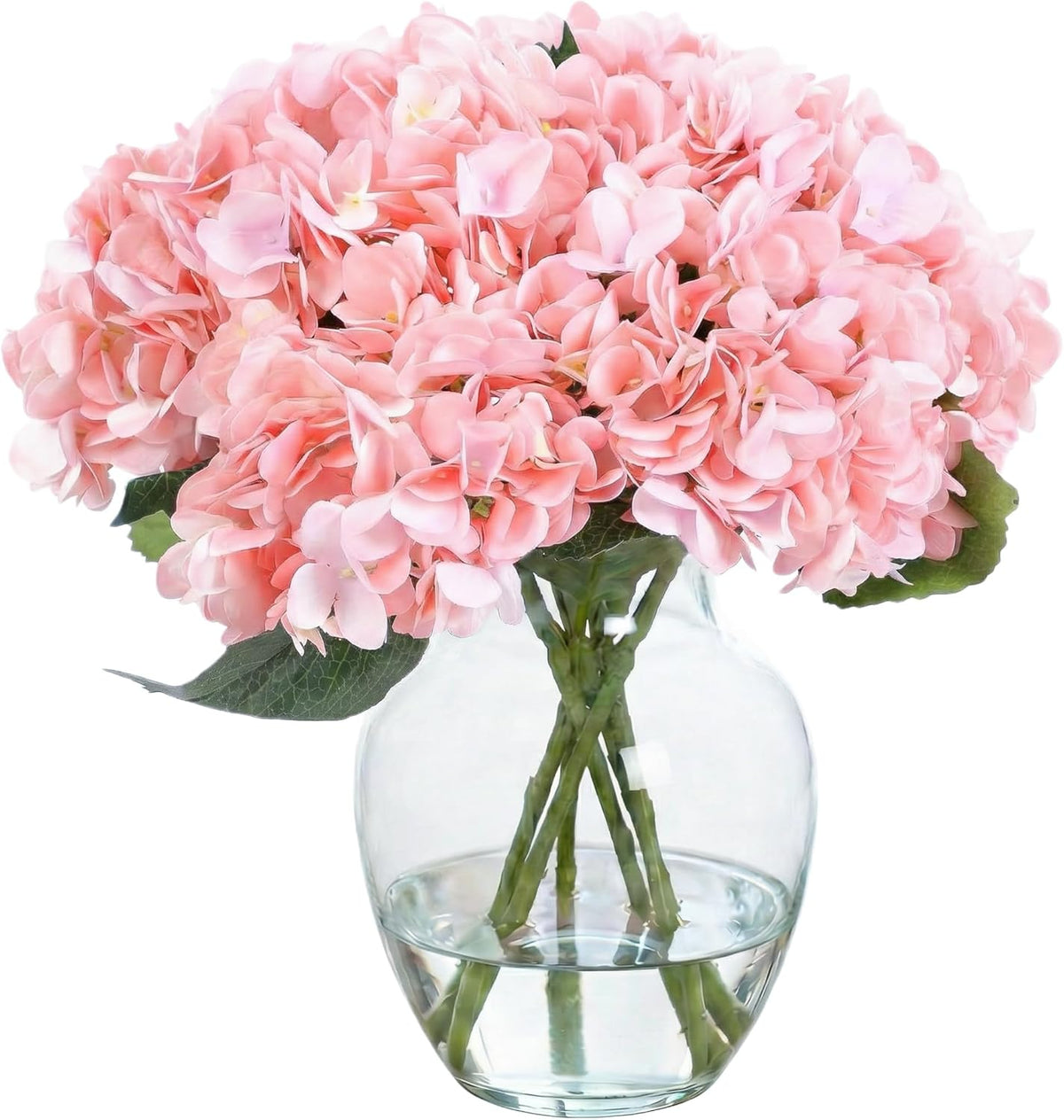 Artificial Flower Hydrangea Fake Hydrangea, Used in The Center of The Family Bathroom Desk Shelf or Wedding Bouquet Decoration, Contains 6 Pink Branches